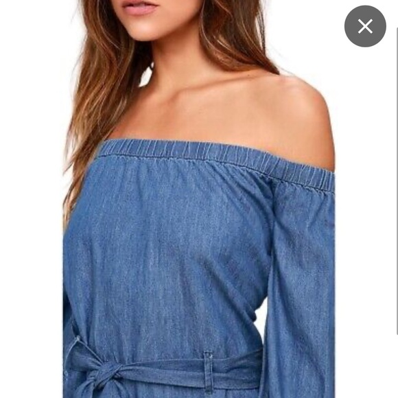 Free People Tangled in Willows Denim Romper Shorts M - Picture 2 of 7